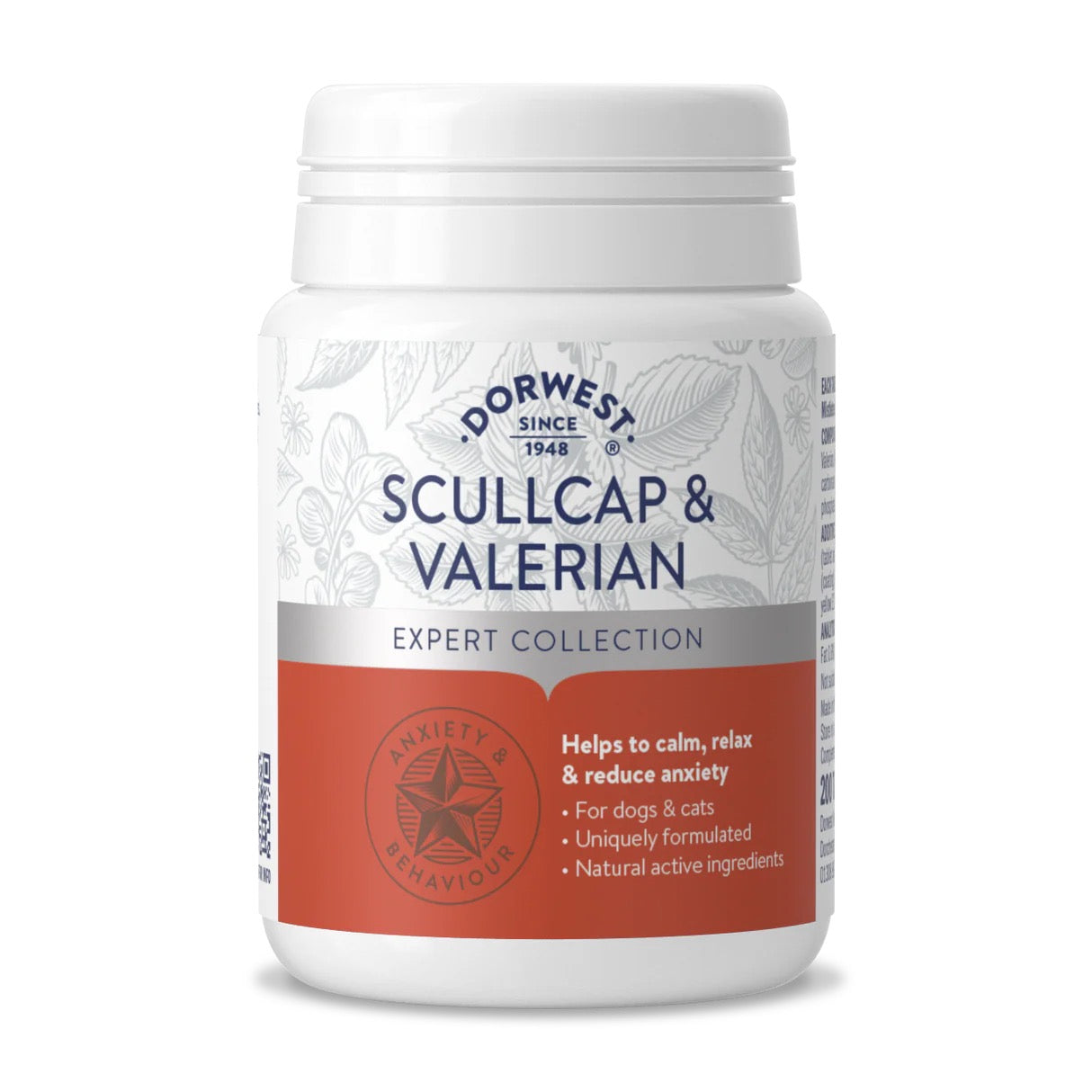 Dorwest Scullcap & Valerian Tablets for Dogs & Cats